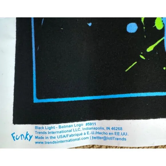 Black Light Batman Logo Poster #5911 flocked rare DC comics 35x23 READ